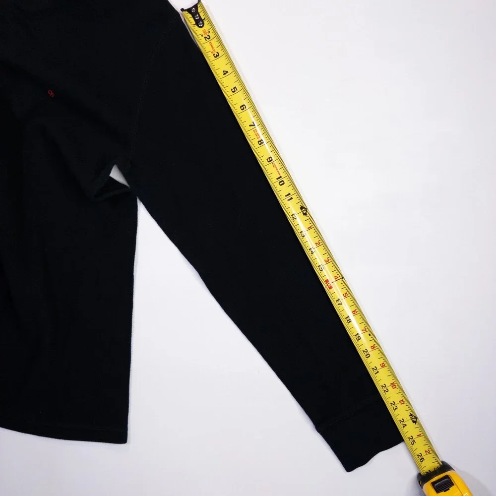 Polo Ralph Lauren Henley Shirt Mens Large Black Waffle Knit Thermal
